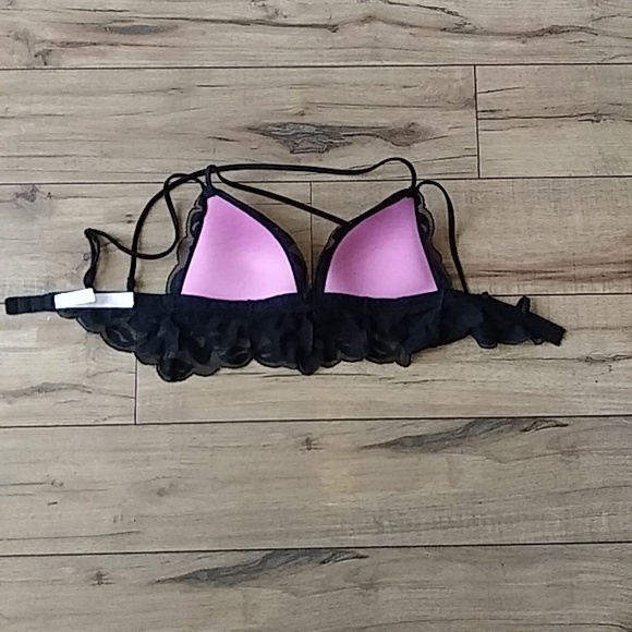 Pink Victoria's Secret Push-up Black Scallop Lace Bralette Bra. Size XS - Picture 12 of 17
